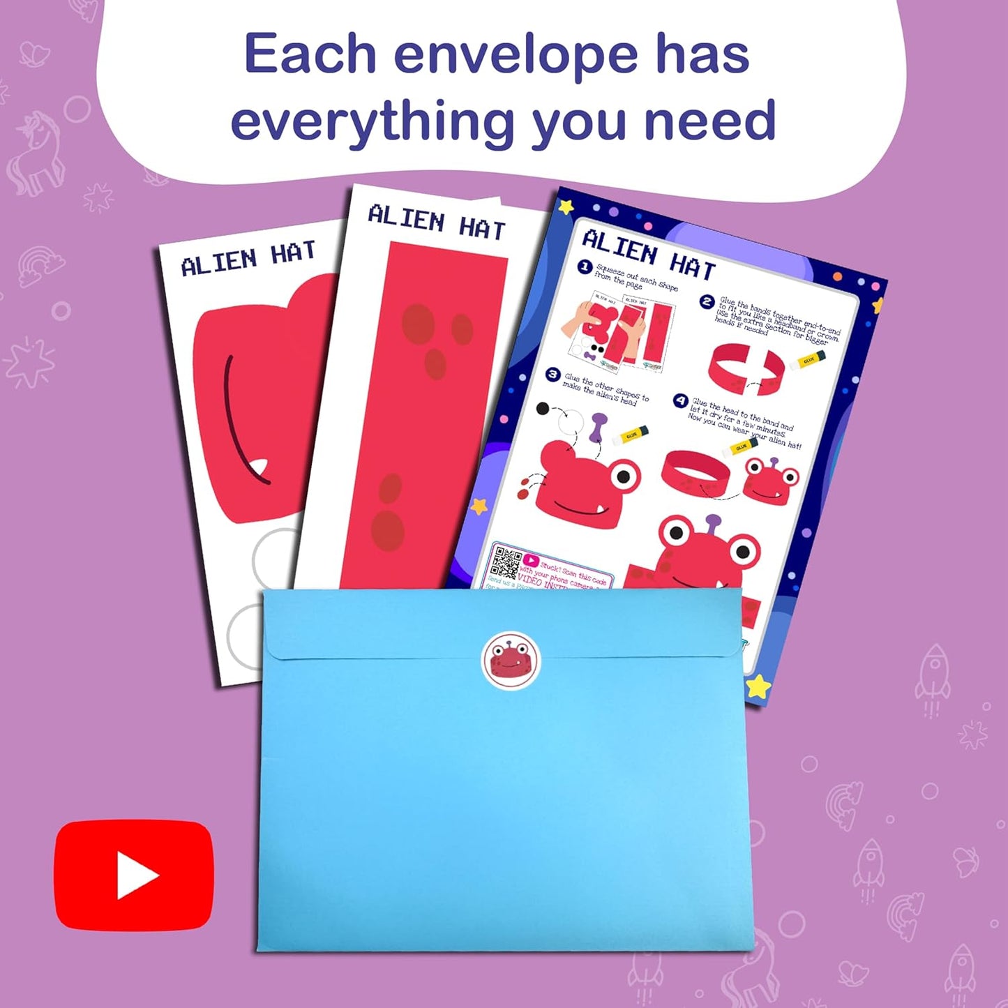 Craftikit® 20 Space Arts & Crafts for Kids - All-Inclusive Fun Toddler Craft Kit, Ages 3-10, Galaxy-Themed Activities