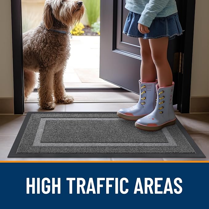 OLANLY Front Door Mat Outside 59x20, All-Season Heavy-Duty Rubber Doormat | - Image 7