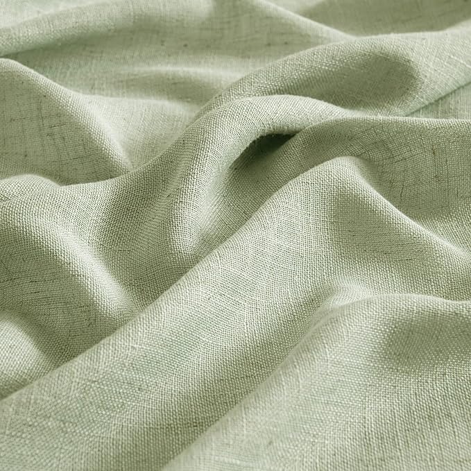 MIULEE Sage Green Linen Curtains 120 Inches Long - Image 4