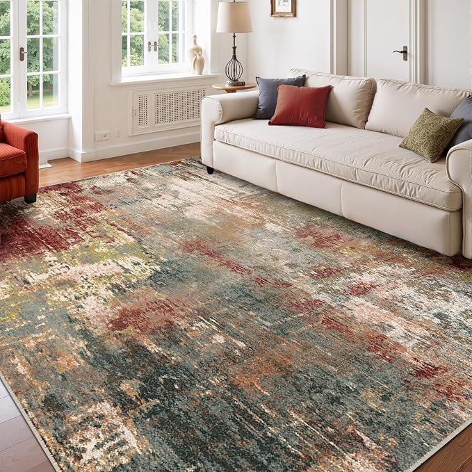 RELEANY Washable 6'x9' Abstract Area Rug by RELEANY