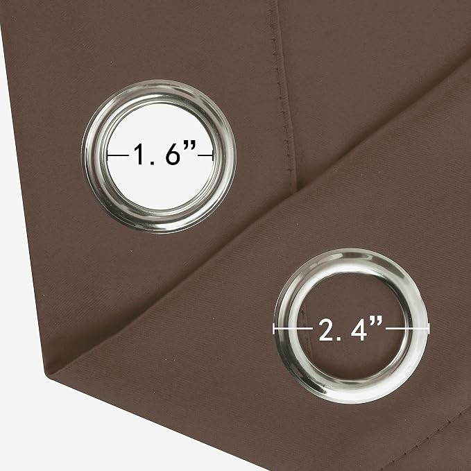 Chocolate Brown Thermal Blackout Curtains/52 x 72 Inch/Set of 2 Panels Room - Image 5