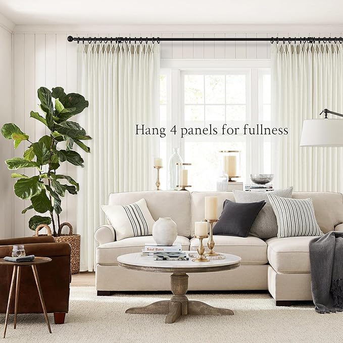 Topfinel Natural Pinch Pleated Linen Curtains 100 Inch Length 2 Panels - Image 6