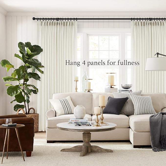 Topfinel Natural Pinch Pleated Linen Curtains 84 Inch Length 1 Panels - Image 6
