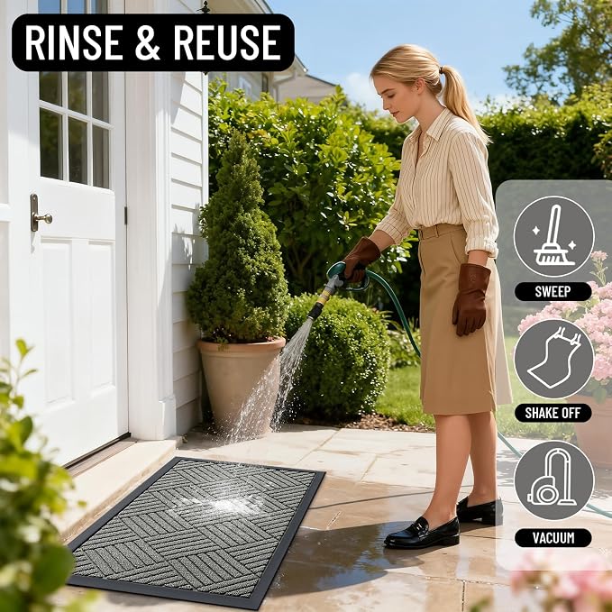 OLANLY Front Door Mat Outside Entrance 47x32, Waterproof Heavy-Duty Doormat | - Image 8