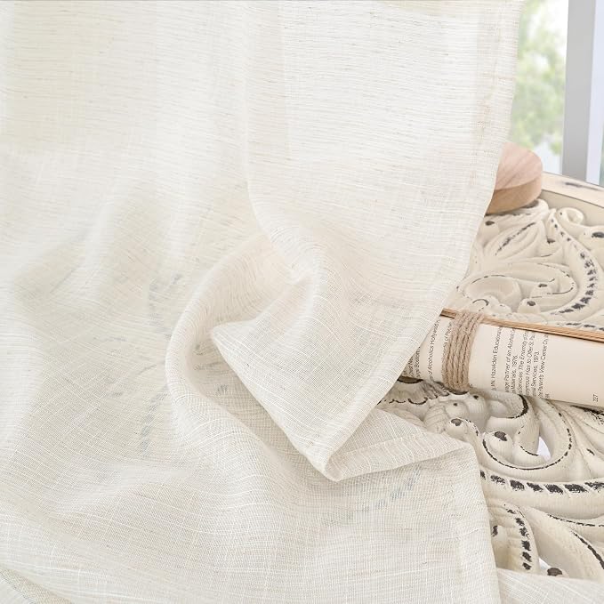 BGment Linen Sheer Curtains 96 Inches Long - Image 8