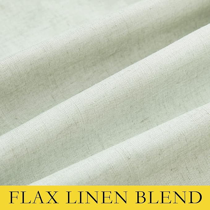 NICETOWN Sage Green 100% Blackout Linen Texture Curtains 80 inches Long 2 Panels - Image 8
