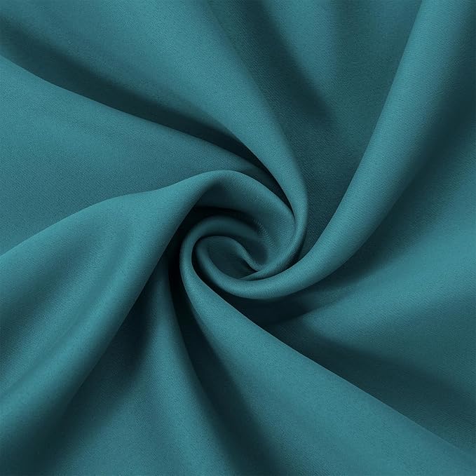 Sea Teal Blackout Curtains 66 x 63 Inch Length/Set of 2 Curtain Panels/Thermal - Image 5
