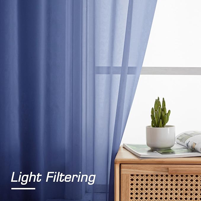 Sheer Curtains 78 Inches Long 2 Panels Set - Image 5