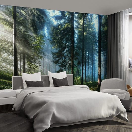 Forest Landscape Wall murals Woodland Tree Peel and Stick Wallpaper for Bedroom Living Room - 108"x157"