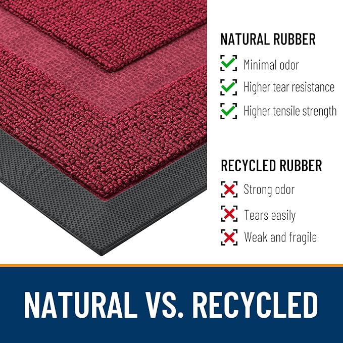 OLANLY Front Door Mat Outside 59x23, All-Season Heavy-Duty Rubber Doormat | - Image 3