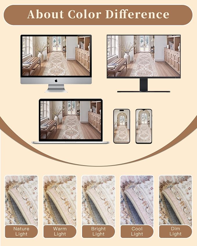 Madane Washable Runner Rugs 2x12 Long - Image 13