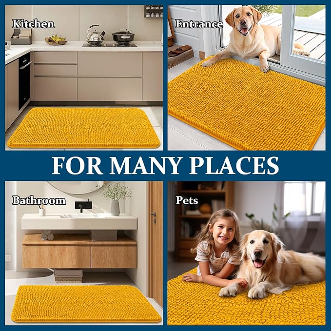OLANLY Dog Door Mat for Muddy Paws 30x17, Super Absorbent Chenille Mud Mat | - Image 8