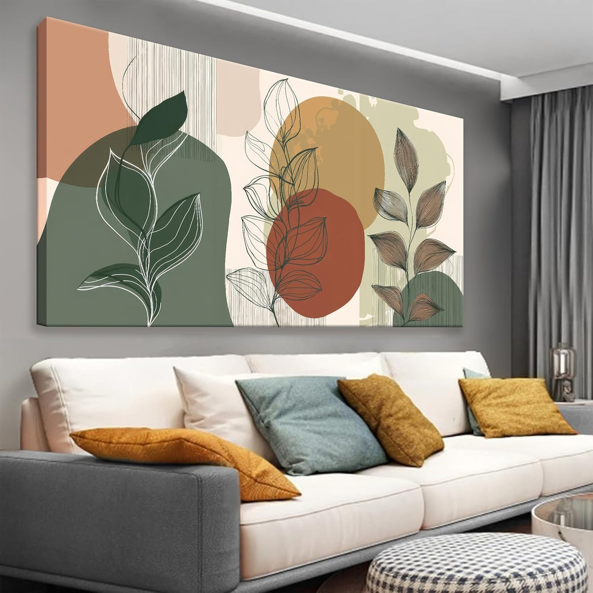 Tsomzxng Abstract Boho Wall Art Century Modern Canvas Art Wall Decor Artwork Abstract Wall Decor Modern Minimalist Canvas Painting Prints Wall Picture For Bedroom Bathroom Office Wall Artwork 20"X40"