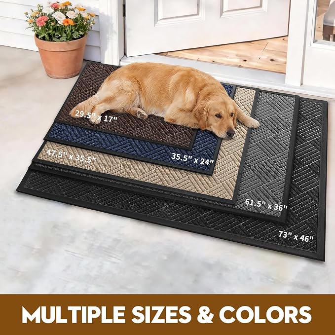 Front Door Mat, Heavy Duty Waterproof Doormat 35.5"x24", Stain Fade Resistant - Image 7