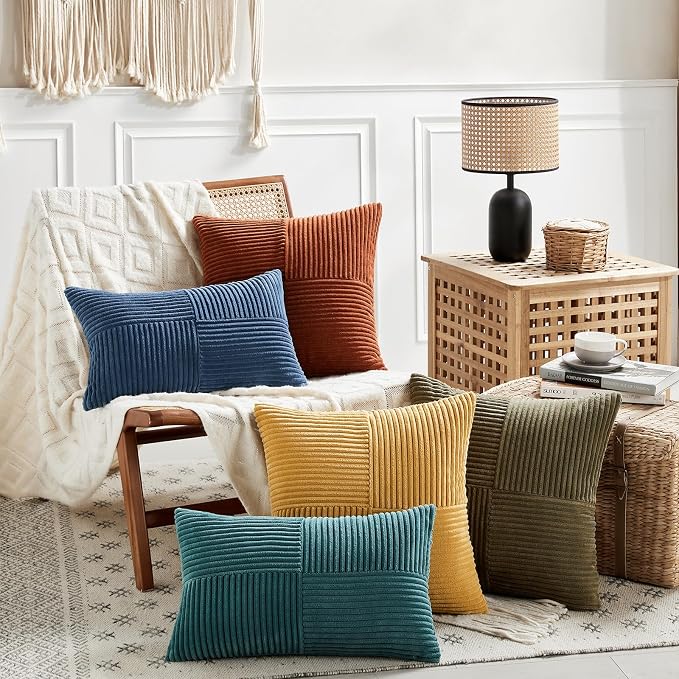 Fancy Homi 2 Packs Teal Lumbar Decorative Throw Pillow Covers 16x32 Inch - Image 6