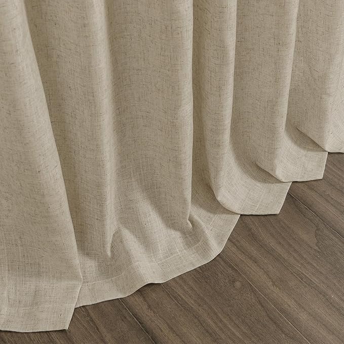Eggshell Beige Linen 144 Inch Curtains - Image 9