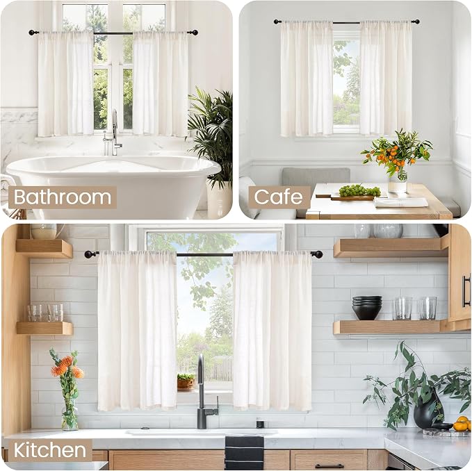 BGment Small Linen Curtains 24X36 Inch Length - Image 2