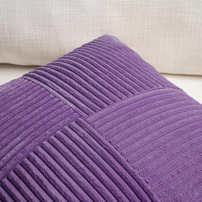 Fancy Homi 2 Packs Purple Lumbar Decorative Throw Pillow Covers 14x24 Inch - Image 3