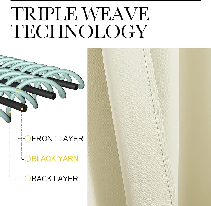 NICETOWN Room Darkening Draperies Window Curtain Panels, Thermal Insulated - Image 4