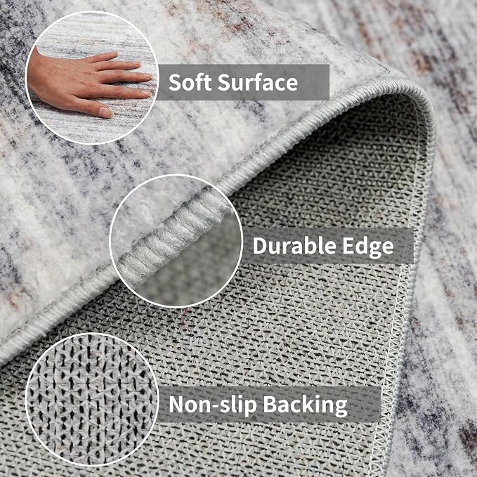 3x8 Washable Runner Rug for Family: Easy-to-Clean Runners for Hallway Entryway - Image 5