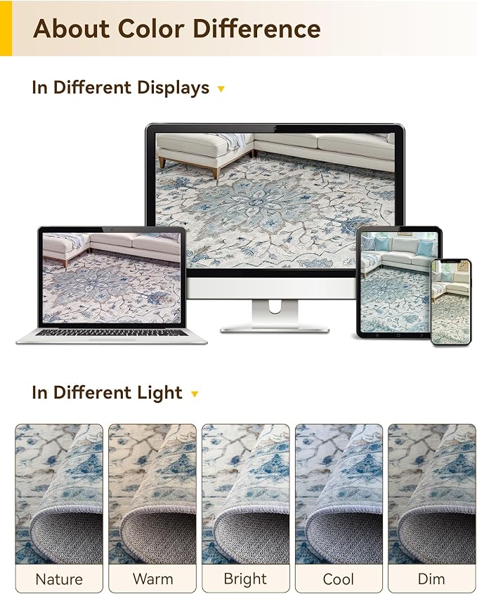 RELEANY Washable Area Rug, Runner 2'x8', Water Repellent, Pet Friendly - Image 6