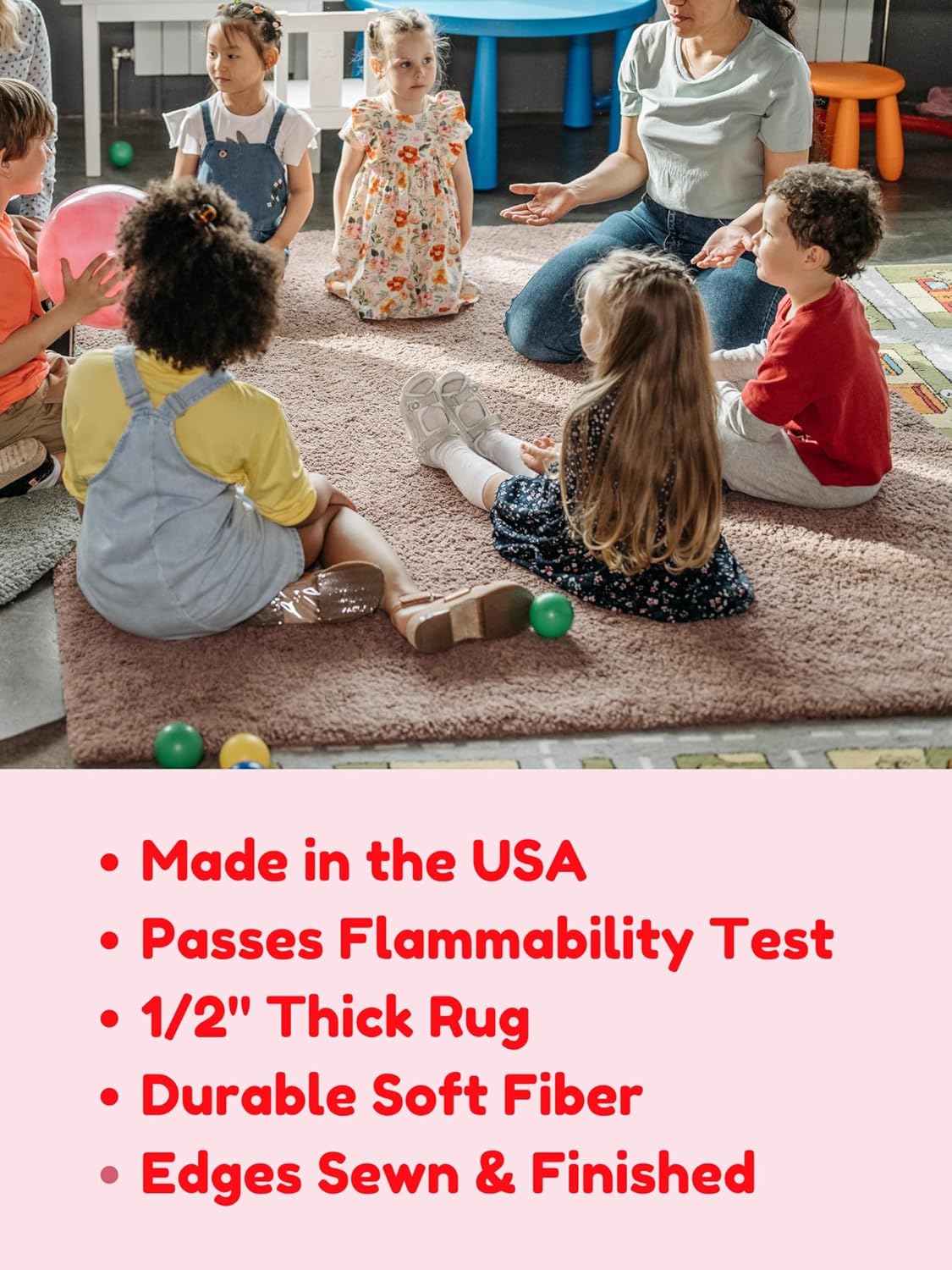KOECKRITZ Soft and Colorful Kids Classroom Area Rugs (Passes Flammability Pill Test) Many Sizes and Bright Colors to Select from (12' Round, Lime)