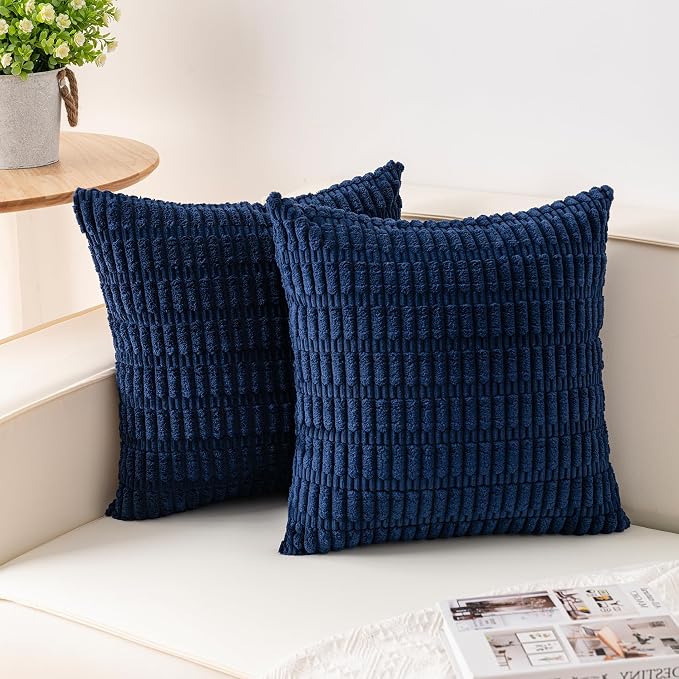 Aegero Pack of 2 Corduroy Decorative Throw Pillow Covers 26x26 Inch by Unknown