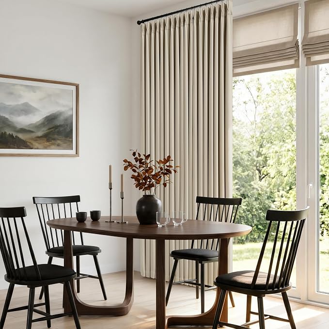 Oatmeal Beige Extra Wide Blackout 60 x 102 Inch Pinch Pleat Curtain 1 Panel | by Twodrapes