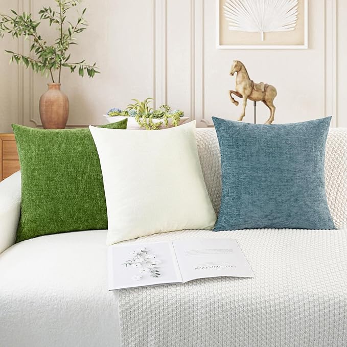 CaliTime Decorative Couch Throw Pillow Covers 18 X 18 Inches Smoke Blue | Pack - Image 5
