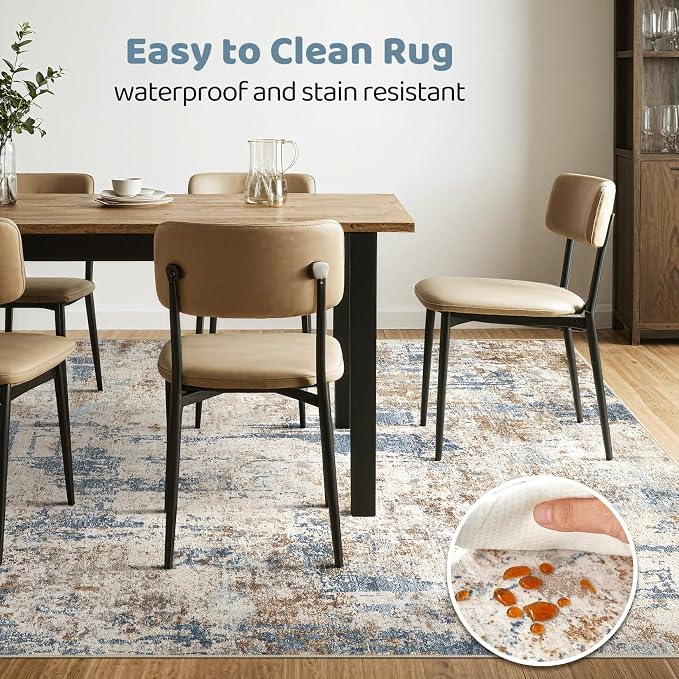 LOONGRUG 10x12 Area Rug Washable Large Neutral Modern Living Room Rug | - Image 6