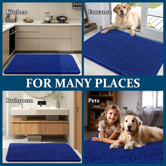 OLANLY Dog Door Mat for Muddy Paws 35x24, Super Absorbent Chenille Mud Mat | - Image 8