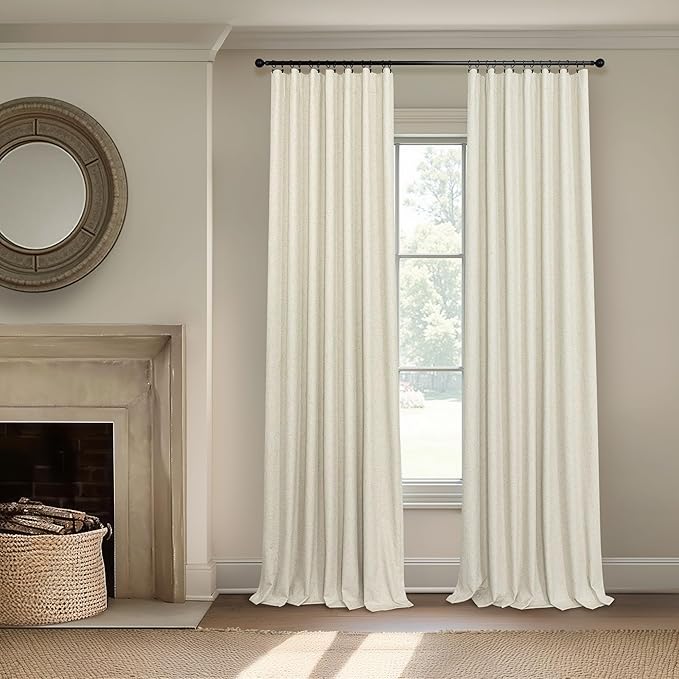 Darkening Curtains for Bedroom 72 Inch Length 2 Panels Coastal Linen Textured - Image 7