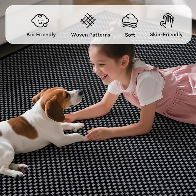 Indoor Front Door Mat Entryway Rug Non Slip Washable Black 2x3 ft | Front Entry - Image 4