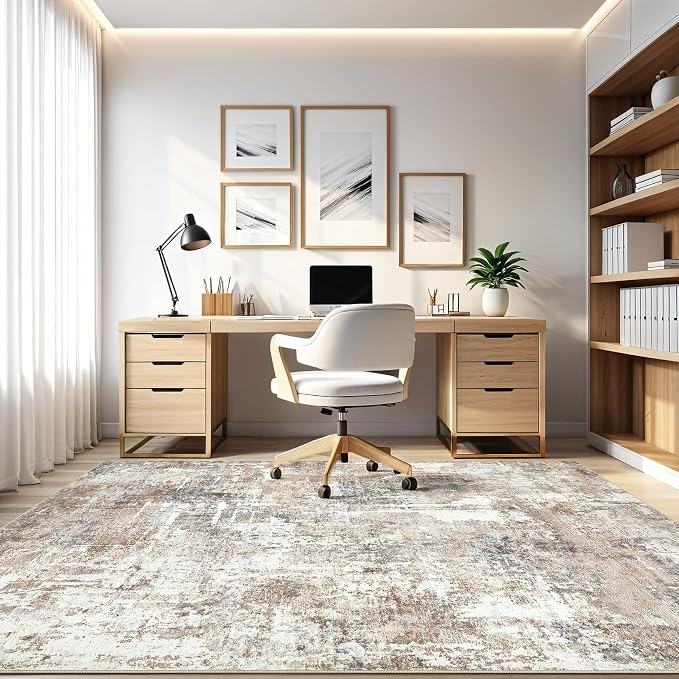LOONGRUG 8x12 Area Rug Washable Large Neutral Modern Living Room Rugs | - Image 8