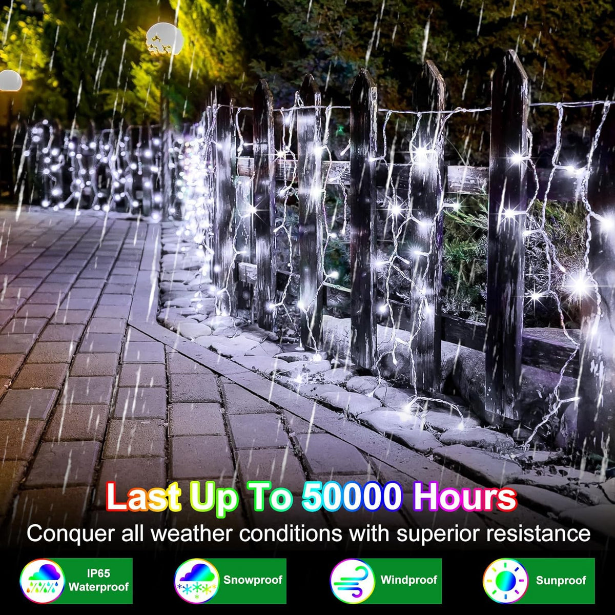 792 LED Christma Lights with 176 Drops, 82ft Outdoor Hanging lights with 8 Modes & Timer Memory, Outsite Waterproof Curtain String Lights for Front House Fence Tree Holiday Decorations Cool White