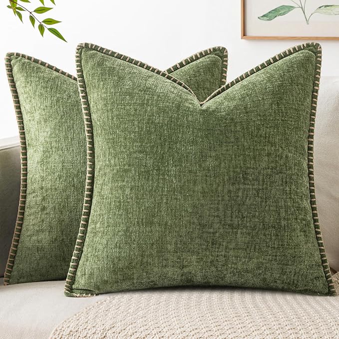 MIULEE Decorative Couch Throw Pillow Covers 18x18 Inch Sage Green 2 Pack | by MIULEE