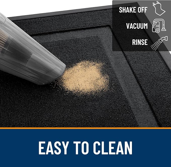 OLANLY Front Door Mat Outside 59x34, All-Season Heavy-Duty Rubber Doormat | Jet - Image 5