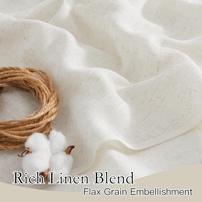 RYB HOME Linen Sheer Curtains - Image 3