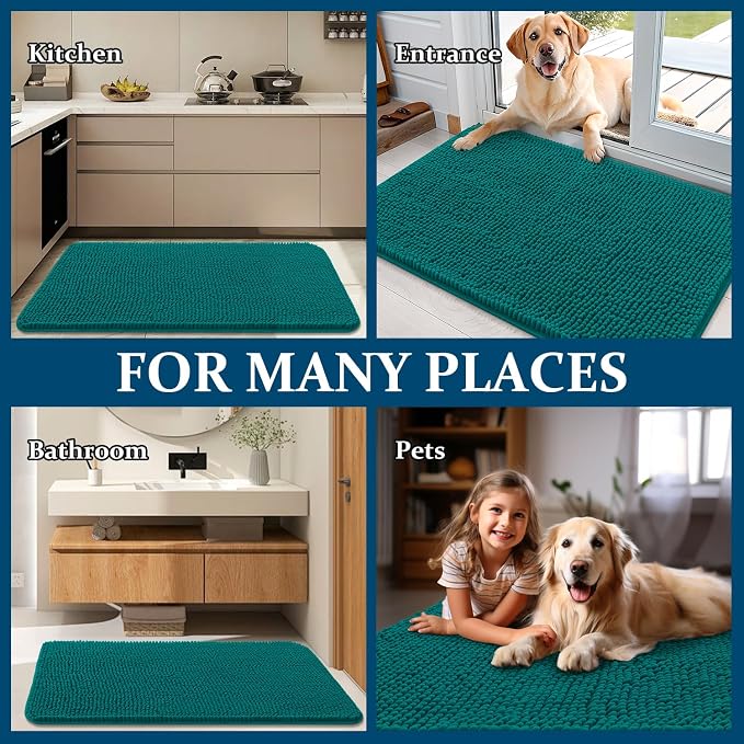 OLANLY Dog Door Mat for Muddy Paws 54x32, Super Absorbent Chenille Mud Mat | - Image 8