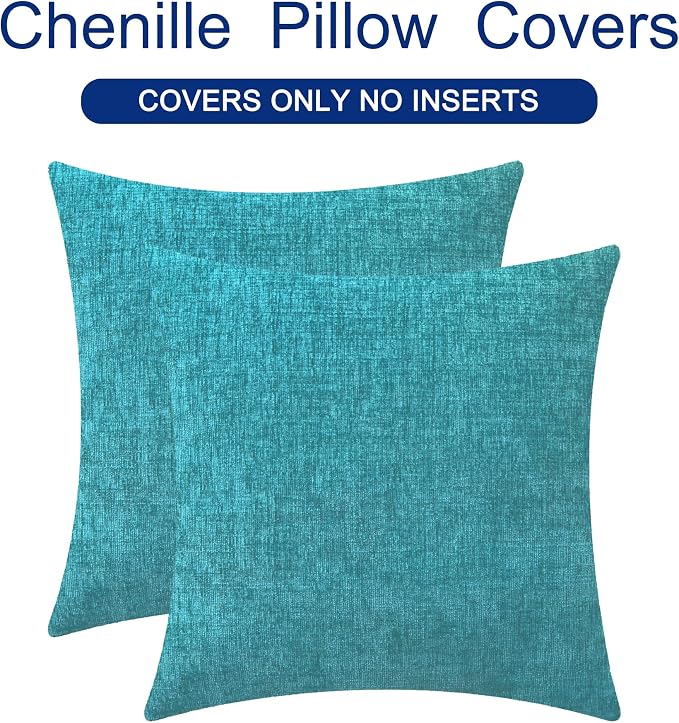 CaliTime Decorative Couch Throw Pillow Covers 24 X 24 Inches Lake Blue | Pack - Image 6