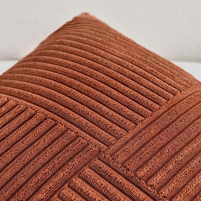 Fancy Homi 2 Packs Rust Samll Decorative Throw Pillow Covers 12x12 Inch - Image 4