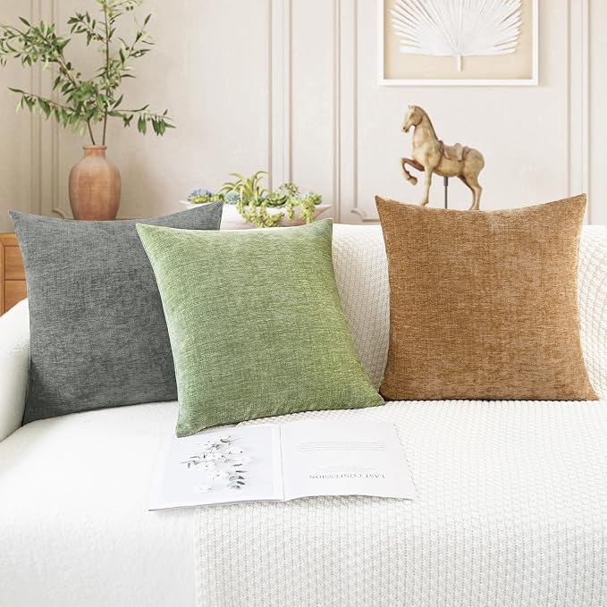 CaliTime Decorative Couch Throw Pillow Covers 20 X 20 Inches Medium Grey | Pack - Image 5