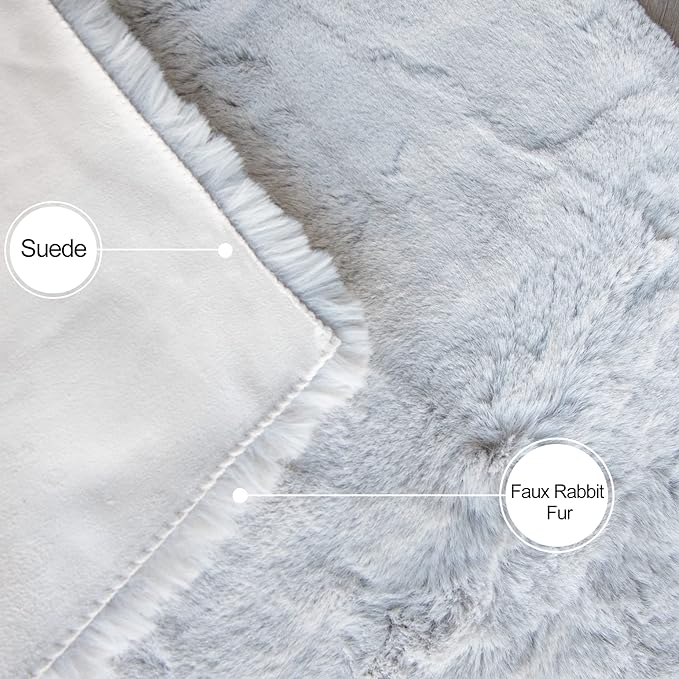 ORINOVA Silver Grey Round Rugs 8ft Shag Washable Area Rugs - Image 6