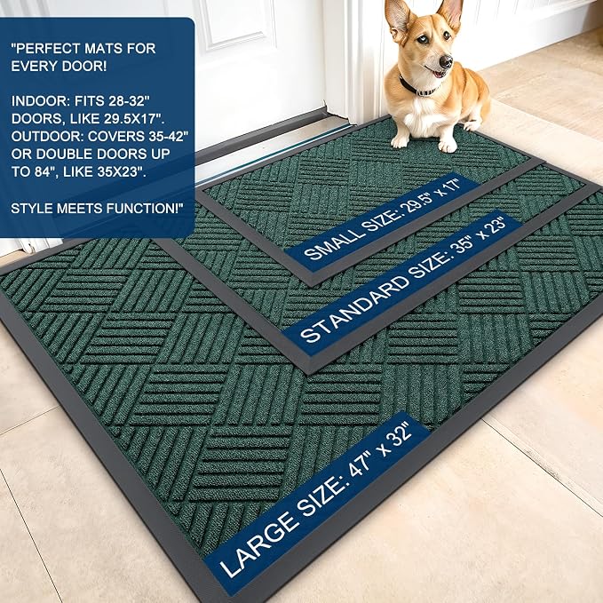 OLANLY Front Door Mat Outside Entrance 35x23, Waterproof Heavy-Duty Doormat | - Image 2
