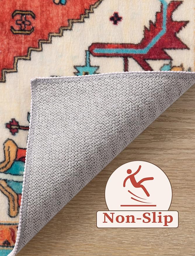 SERISSA 2'6"x10' Washable Non Slip Boho Runner Rug - Image 3