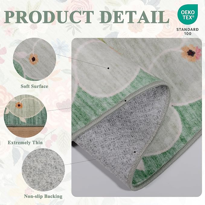 DUKINO 2.6x8 Runner Rug, Washable Runner Rug - Image 4