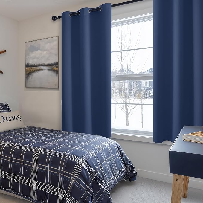 Short Blackout Curtains for Bedroom, 42 x 45 Inch, 2 Panels | Thermal Insulated - Image 6