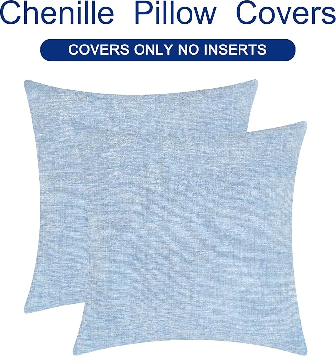 CaliTime Decorative Couch Throw Pillow Covers 18 X 18 Inches Baby Blue | Pack - Image 6