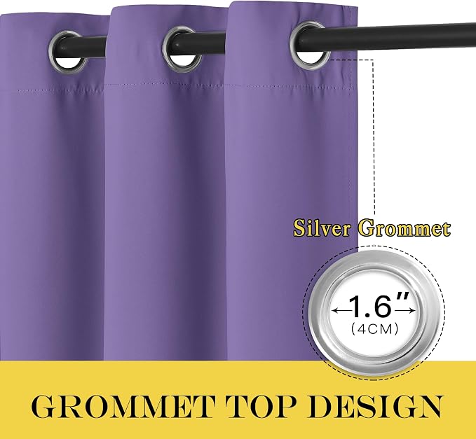 NICETOWN Blackout Lilac Purple Curtain 84 inches Long, Energy Saving Thermal - Image 5