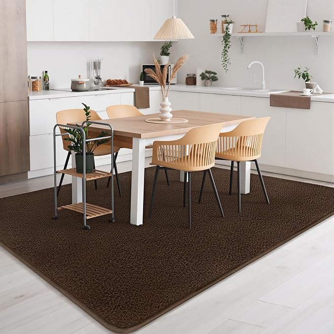 5x7 Area Rugs for Living Room Non Slip Dorm Bedroom Rug, Coffee | Modern Area - Image 2